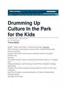 Drumming up culture in the parks for the kids- newsday-jpeg